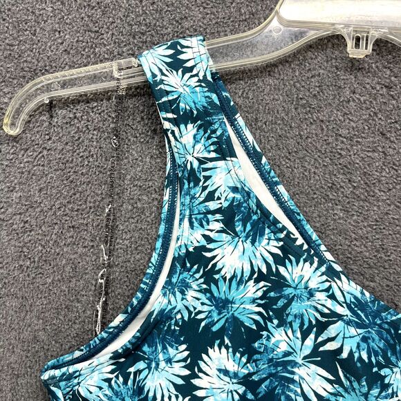 MICHAEL KORS One Piece Swimsuit 440 Turquoise Floral Print Size 10 MRSP $118 - Picture 3 of 14